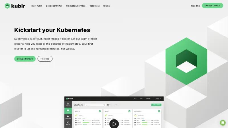 Homepage of Kublr