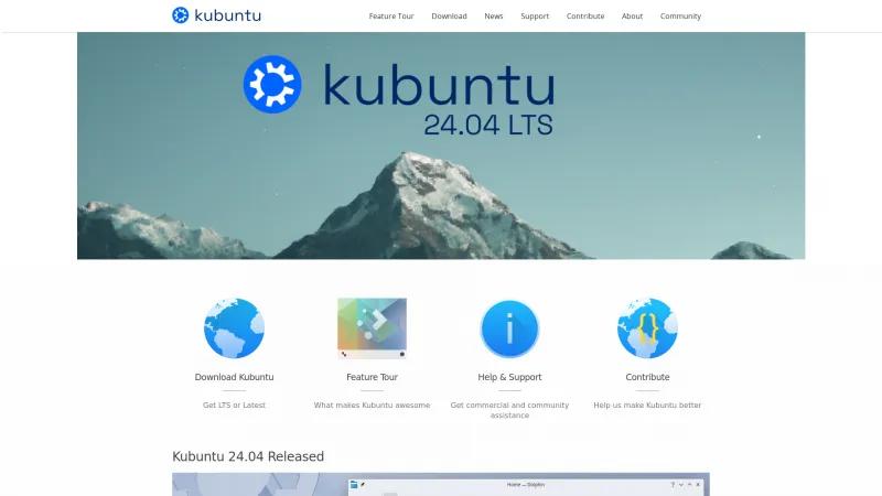 Homepage of Kubuntu