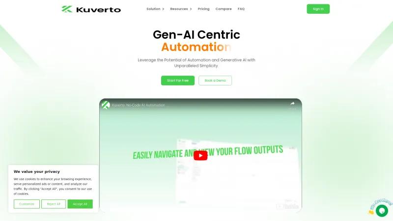 Homepage of Kuverto