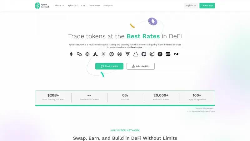 Homepage of Kyber Network