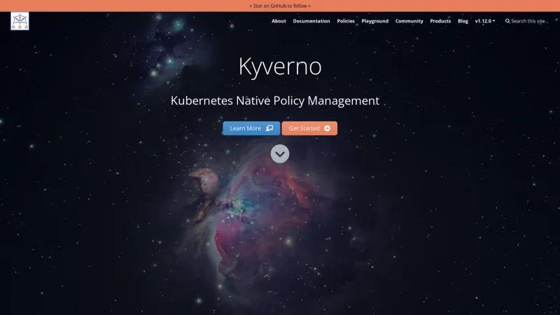 Homepage of Kyverno