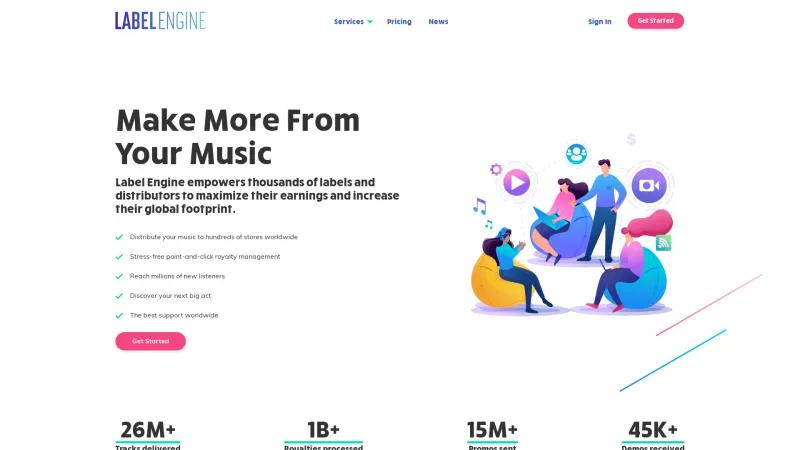 Homepage of Label Engine