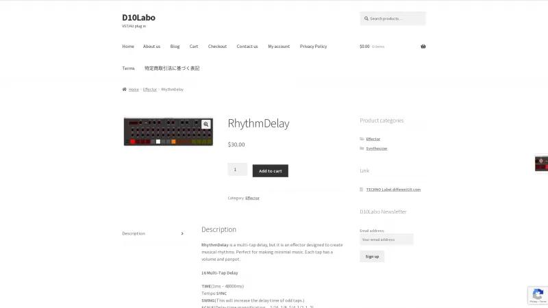 Homepage of RhythmDelay