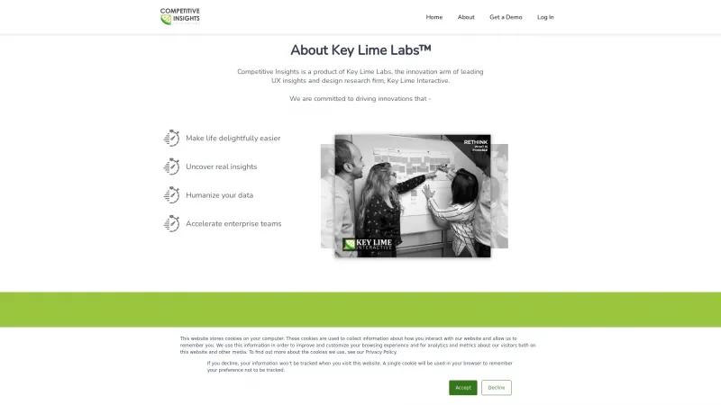 Homepage of Key Lime Labs Competitive Insights