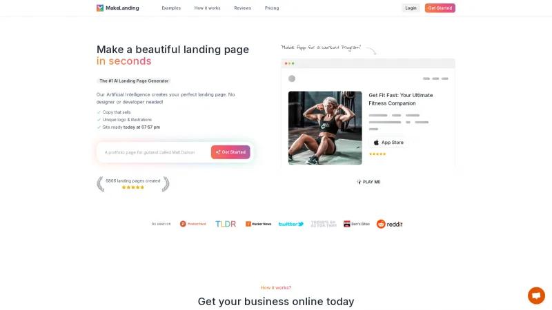 Homepage of Landing AI