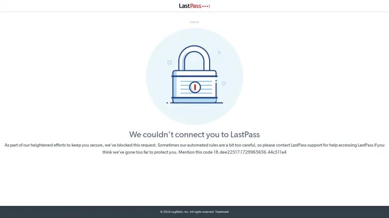 Homepage of LastPass