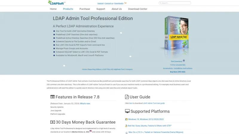 Homepage of LDAP Admin Tool