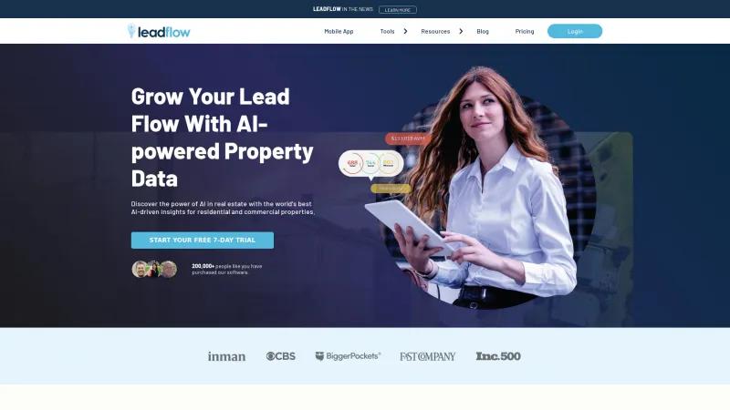 Homepage of Leadflow