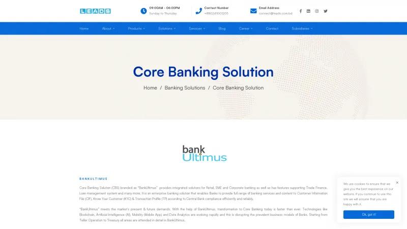 Homepage of BankUltimus