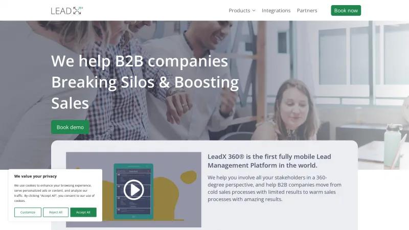 Homepage of LeadX 360