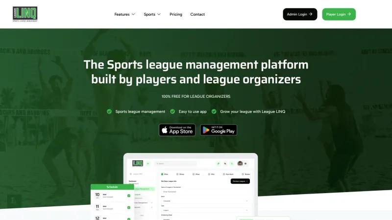 Homepage of League Linq