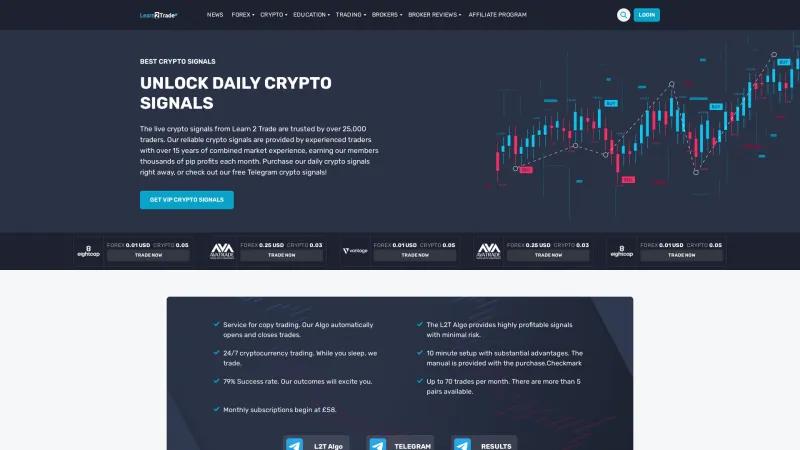 Homepage of Learn 2 Trade