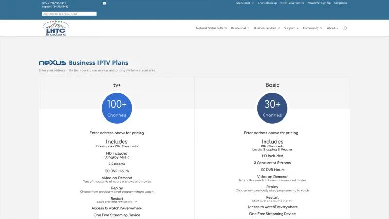Homepage of LHTC neXus Business IPTV