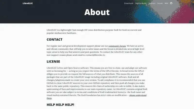 Homepage of LibreELEC