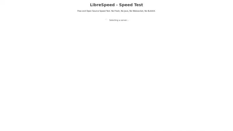 Homepage of LibreSpeed