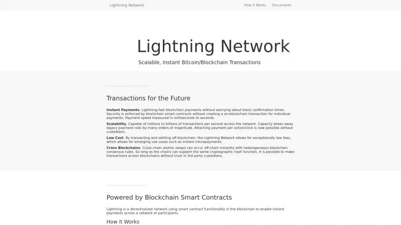Understanding the Lightning Network: Revolutionizing Blockchain Transactions with Instant Payments and Scalability Homepage of Lightning Network