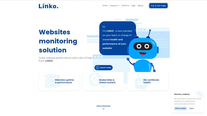 Homepage of Linko