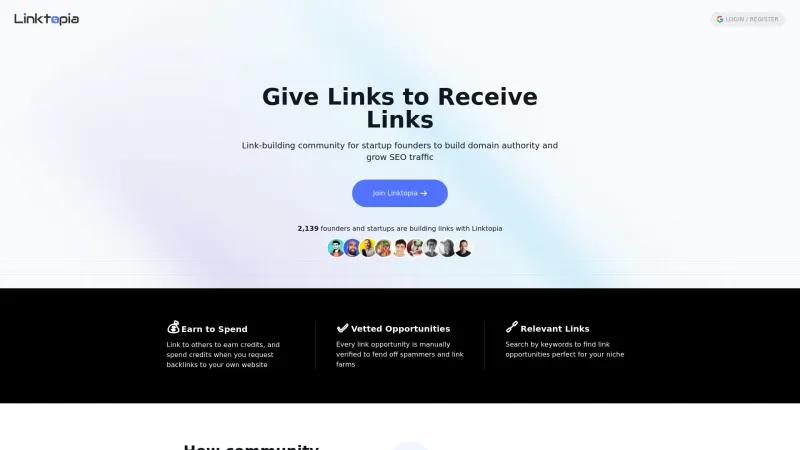 Homepage of Linktopia