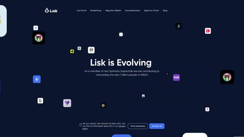 Homepage of Lisk