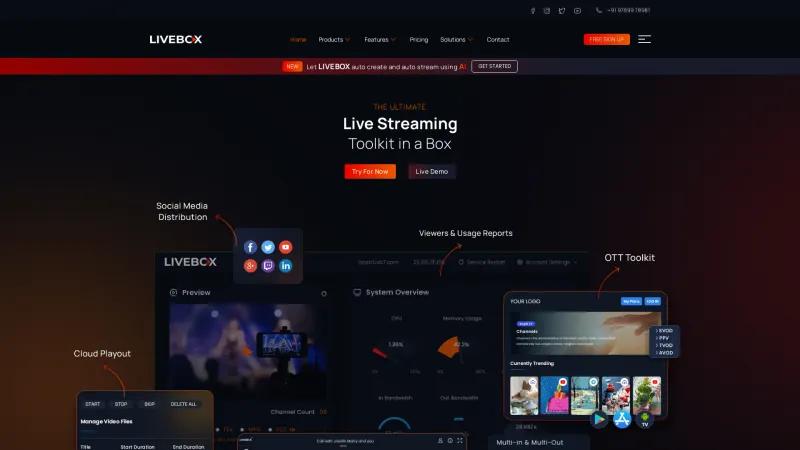 Homepage of Livebox