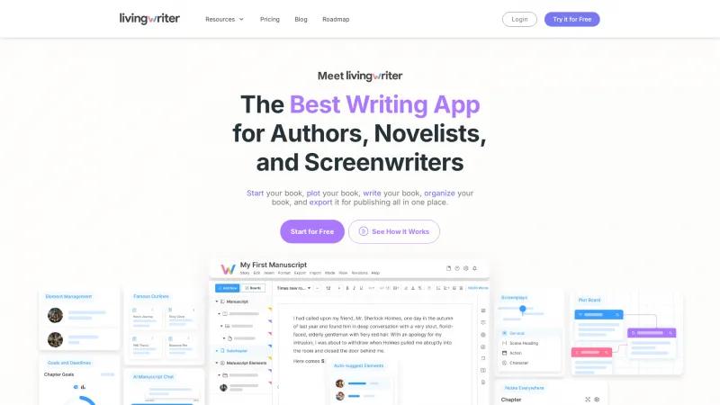 Homepage of LivingWriter