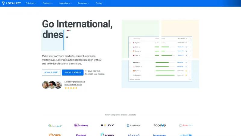 Homepage of Localazy