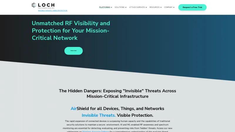 Homepage of AirShield