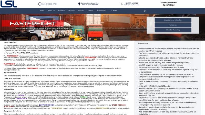 Homepage of Fastfreight