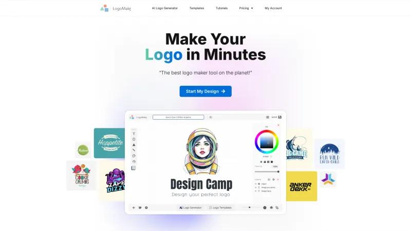 Homepage of LogoMakr