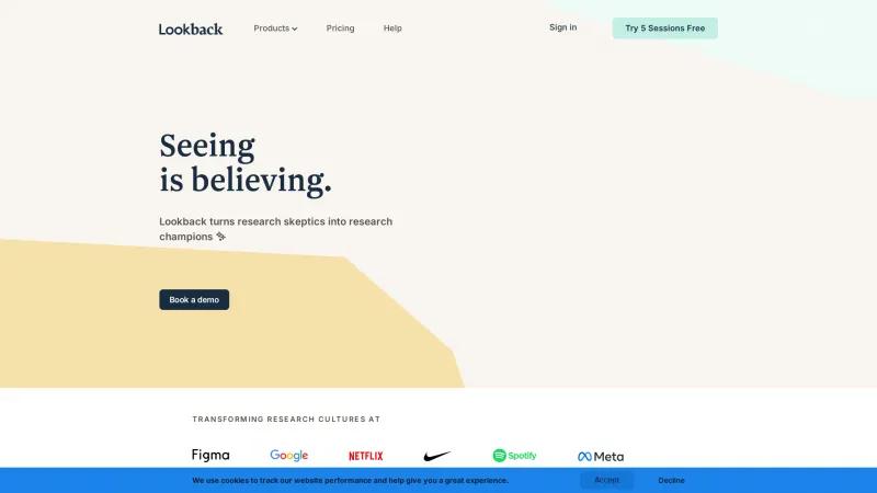 Homepage of Lookback