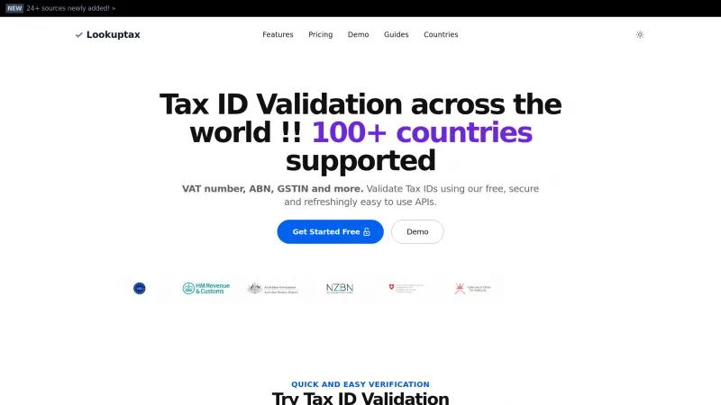 Homepage of Lookuptax