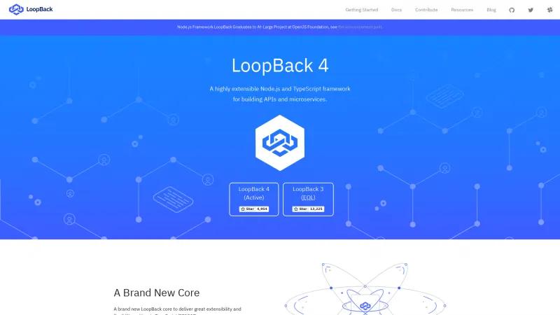 Homepage of LoopBack