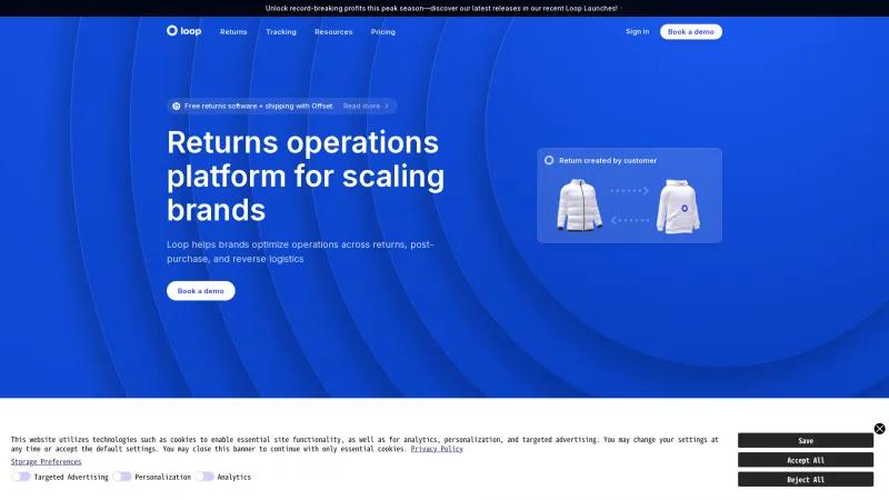 Homepage of Loop Returns