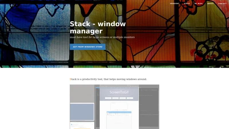 Homepage of Stack