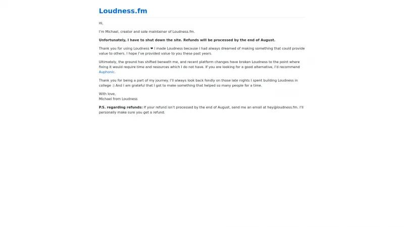 Homepage of Loudness