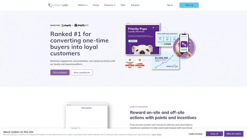 Homepage of LoyaltyLion