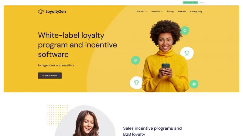 Homepage of LoyaltyZen