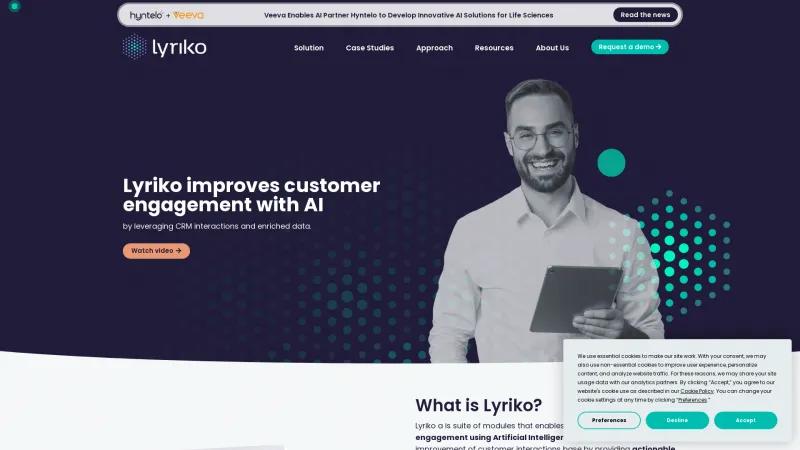 Homepage of Lyriko