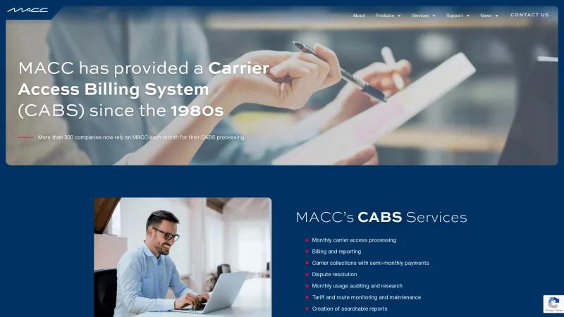 Homepage of Carrier Access Billing System