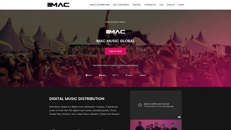 Homepage of MAC Music Global