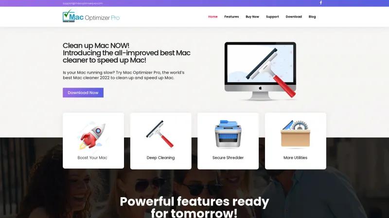 Homepage of Mac Optimizer Pro