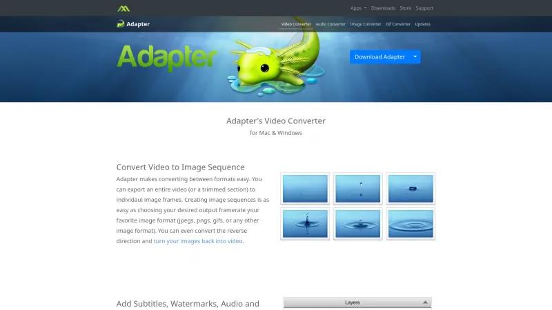 Homepage of Adapter Video Converter