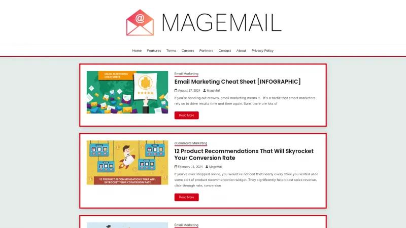 Homepage of MageMail