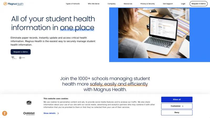 Homepage of Magnus Health