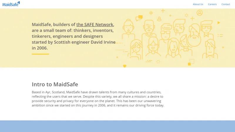 Homepage of MaidSafe