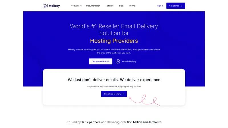 Homepage of Mailazy