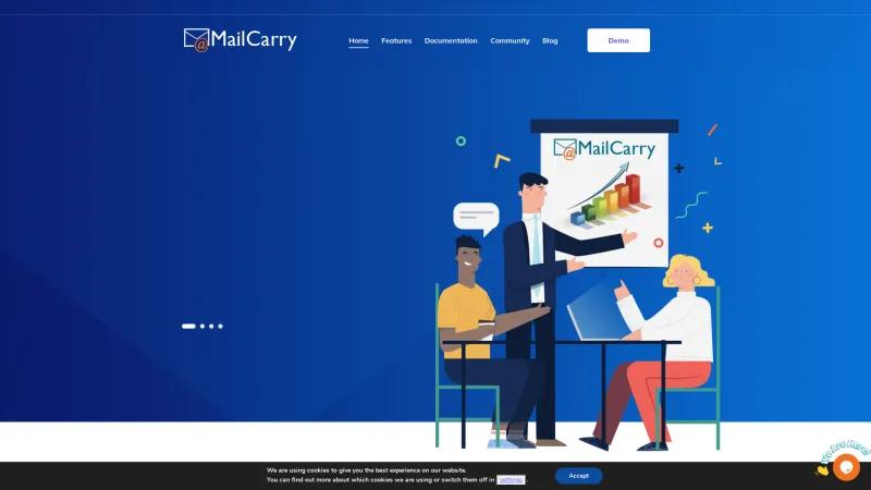 Homepage of MailCarry