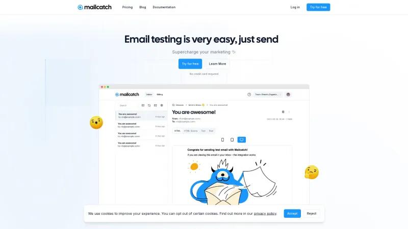 Homepage of Mailcatch