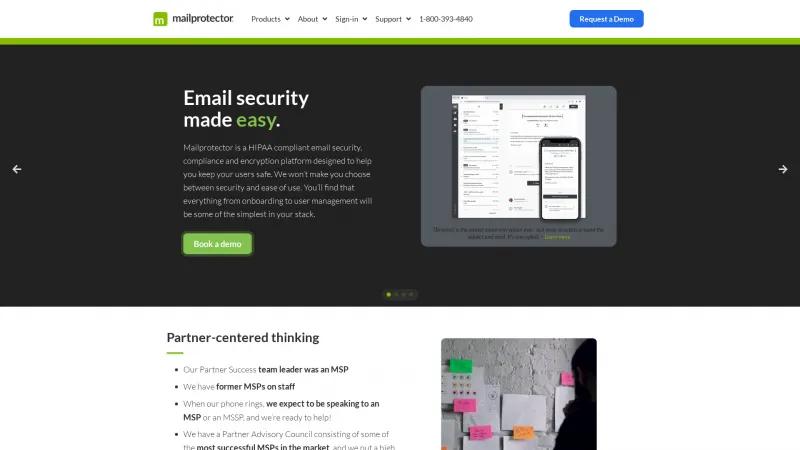 Homepage of Mailprotector