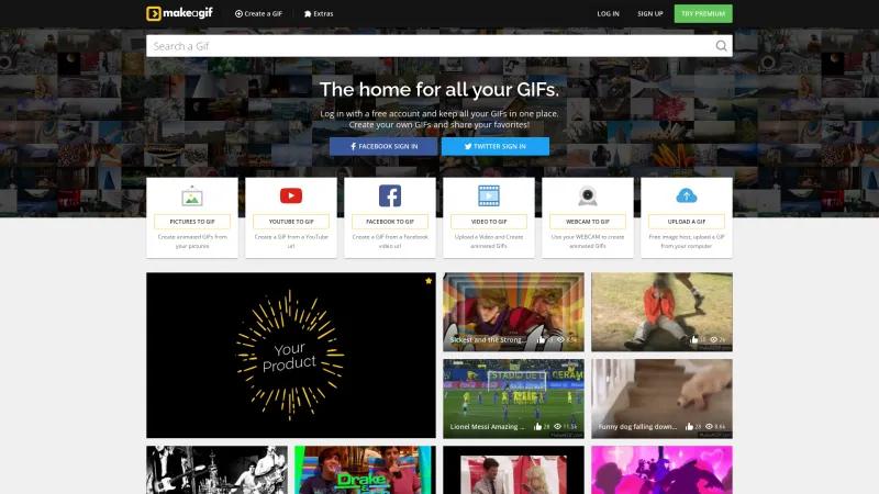 Homepage of Make A Gif